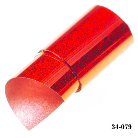 Фольга для литья Hanami голографическая, Мелкий песок, красный 1м.