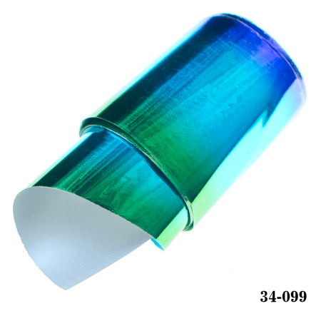 Фольга для литья Hanami глянцевая, градиент (зелёный, голубой, синий) 1м.