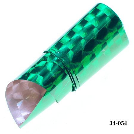 Фольга для литья Hanami голографическая, Квадраты, зелёный 1м.