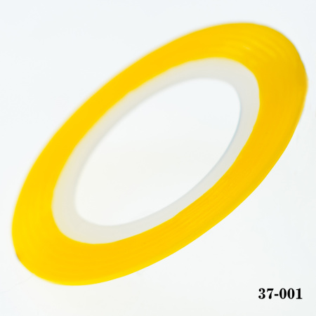 Клейкая лента для дизайна ногтей желтая толщина 1 мм. 20 м.
