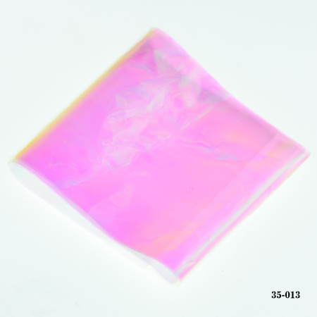 Фольга Битое стекло Hanami, розово-салатовый хамелеон 1м.