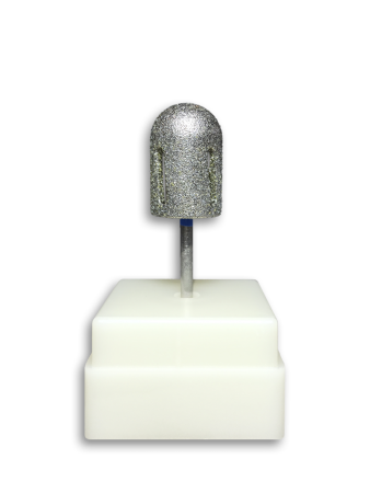 Фреза алмазная "ТВИСТЕР" цилиндр закругленный (торпеда) средний с подставкой 16 мм