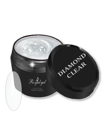 "DIAMOND CLEAR" гель для наращивания ногтей прозрачный с глиттером Royal-gel 5 мл.