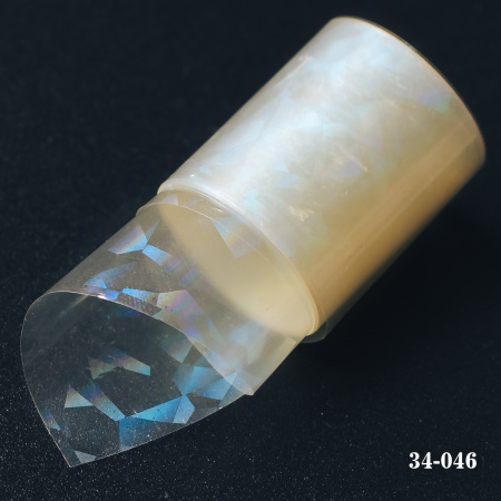 Фольга для литья Hanami голографическая, Битое стекло, прозрачный 1м.