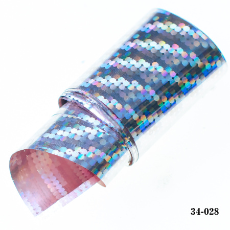 Фольга для литья Hanami голографическая, Линейная мозаика, серебро 1м.