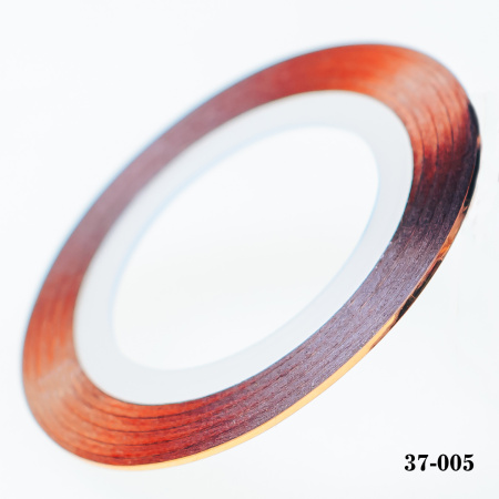 Клейкая лента для дизайна ногтей красное золото толщина 1 мм. 20 м.