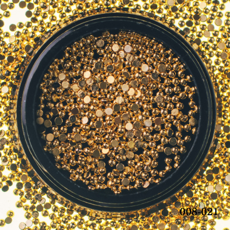 Металлический дизайн Hanami Бусина полусфера, золото, 1,5мм 2 гр.