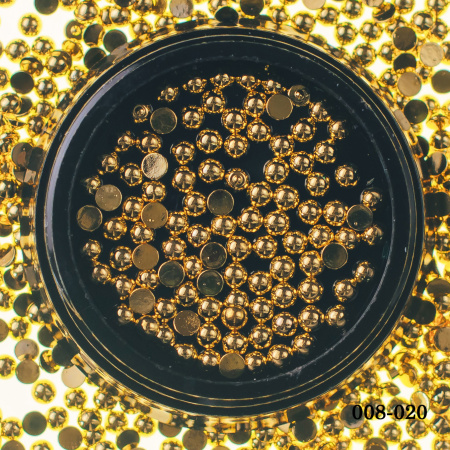 Металлический дизайн Hanami Бусина полусфера, золото, 2,5мм 2 гр.