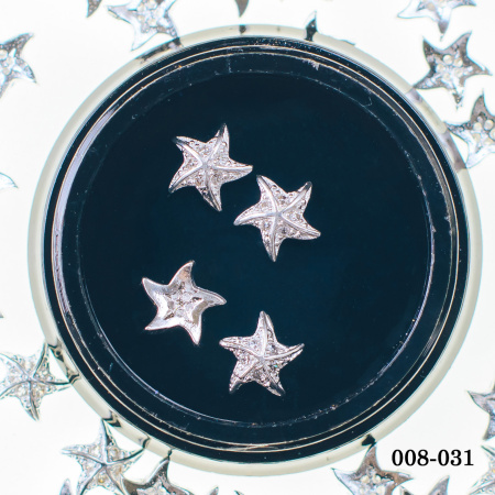 Металлическая фурнитура Hanami Морская звезда, серебро 4 шт.