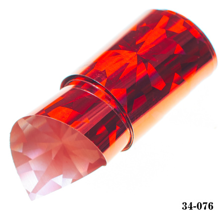 Фольга для литья Hanami голографическая, Битое стекло, красный 1м.