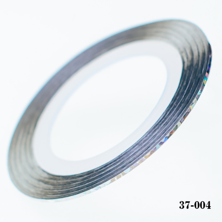 Клейкая лента для дизайна ногтей лазерное серебро толщина 1 мм. 20 м.