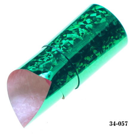 Фольга для литья Hanami голографическая, Абстракция, зелёный 1м.